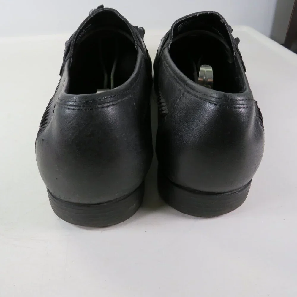 VTG Men's Stafford Leather Navy Shoes 9M(D) Slip-on Loafer Tassels Woven design - Picture 3 of 11